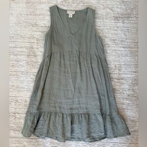 100% linen sage green sundress